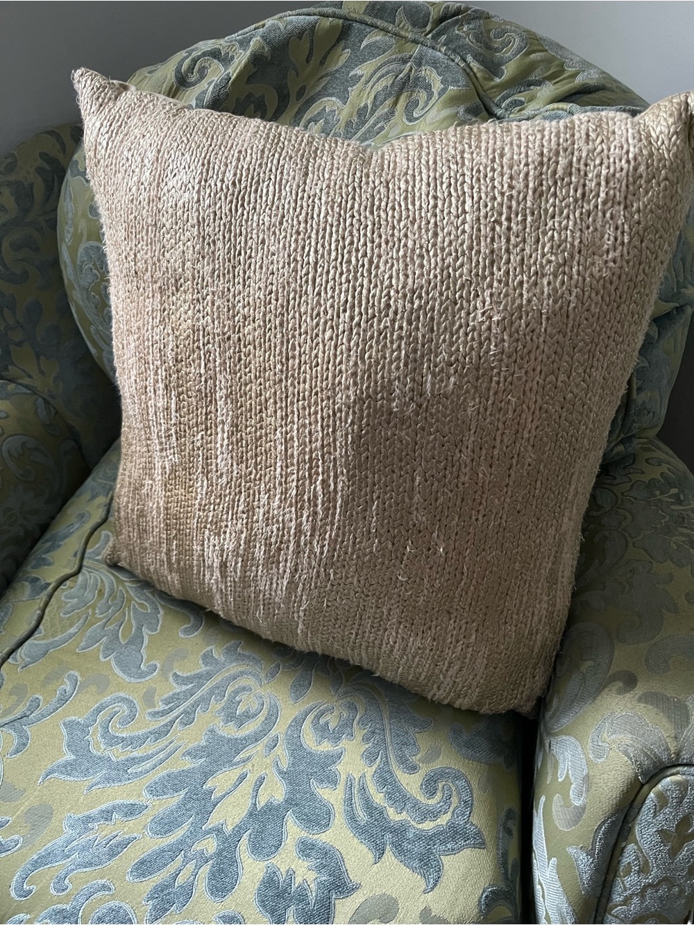 Gold Metallic Woven Throw Accent Pillow Bedroom Living Room 20”x 20” Home Decor